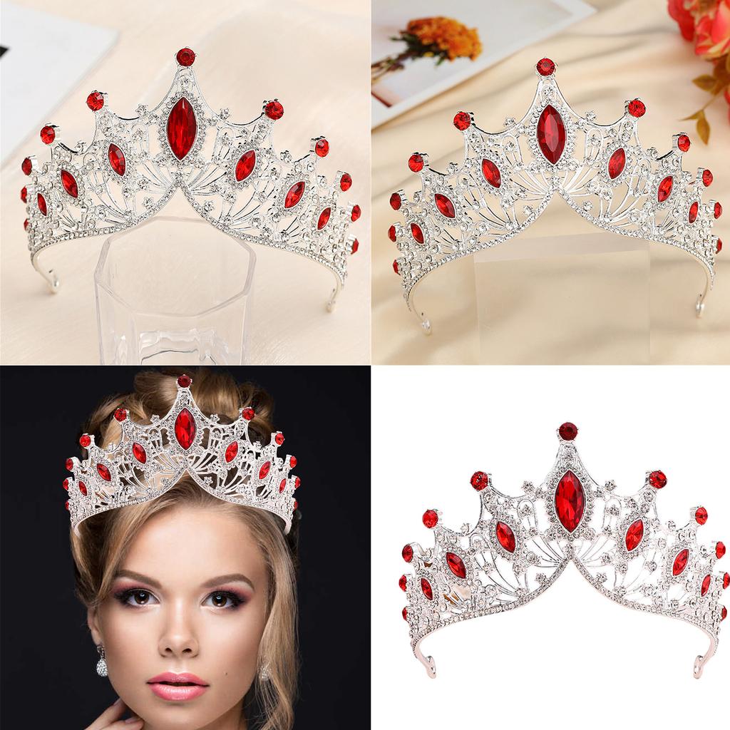 Elegant Large Crown Headband for Performances and Birthdays Featuring Sturdy Alloy Materials and Stylish Crystals