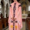 Church Pastor Celebrant Chasuble Priest Robe Gown Church Mass Vestment Robe with Stole and Crosses Necklace for Women Men