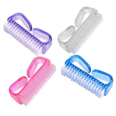 4 Stücke Kunststoff Griff Grip Nagel Staub Pinsel Fingernagel Peeling Reiniger Pediküre Werkzeuge