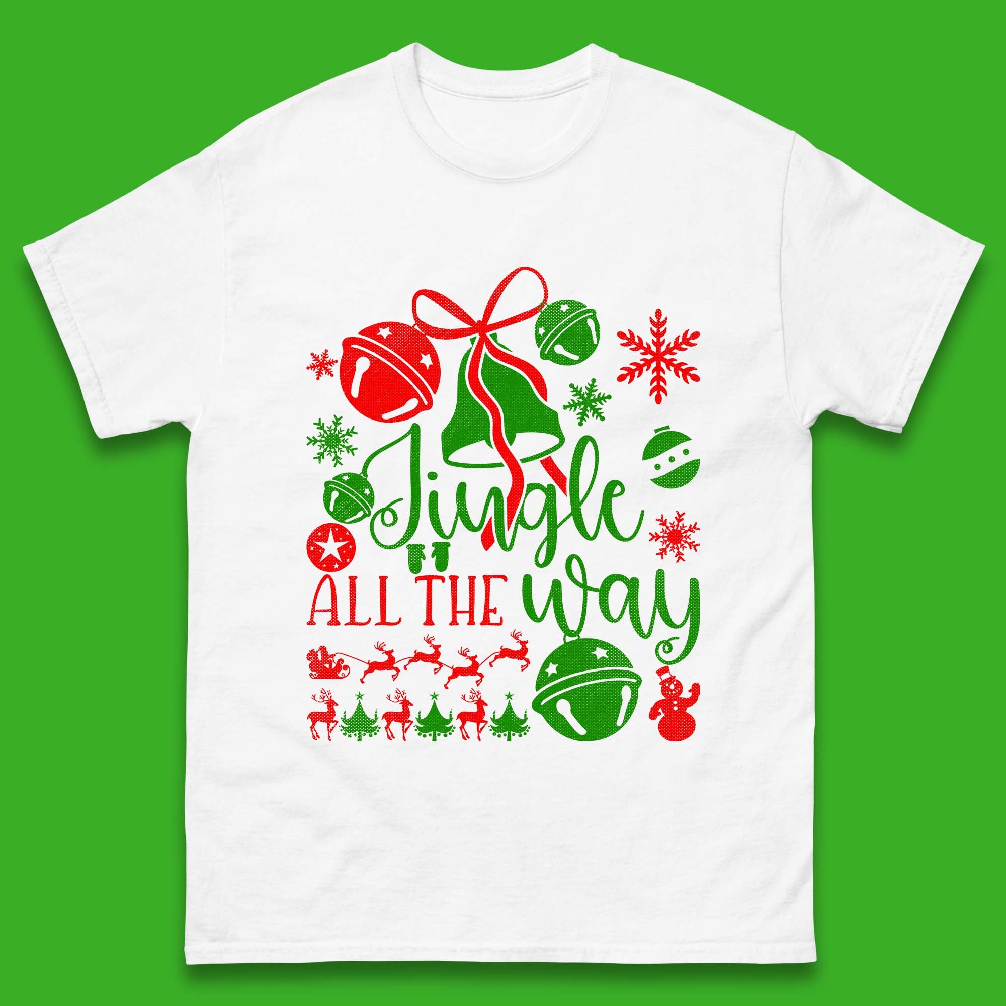 Jingle All The Way Christmas Mens T Shirt Womens Tops Tees Christmas Top M