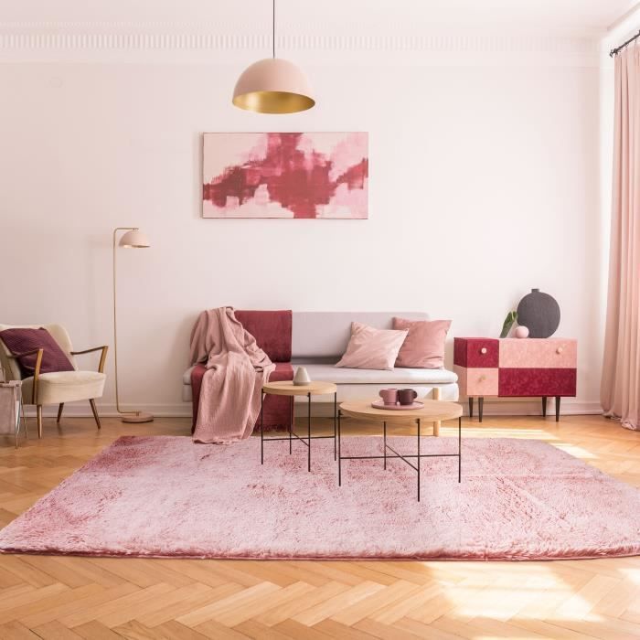 NEO YOGA Carpet for Living Room or Bedroom - Extra Soft Microfiber - 190 X 290 Cm - Pink