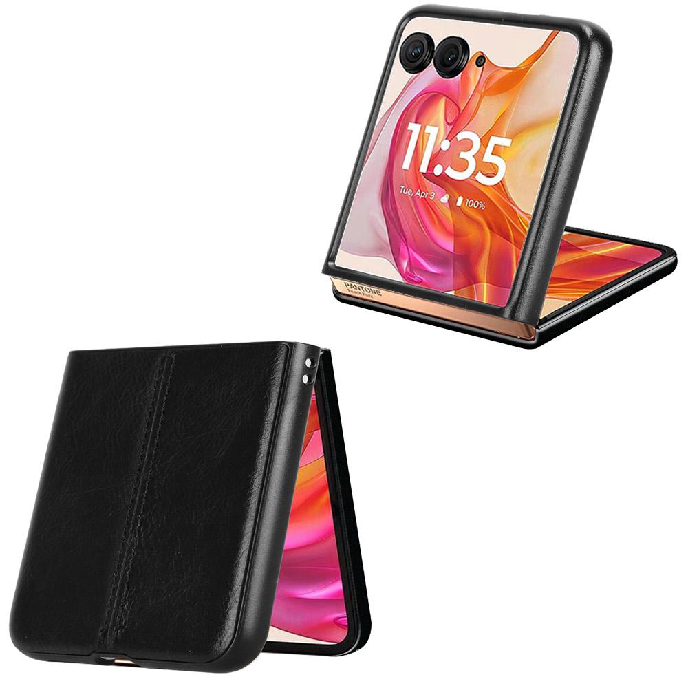 Für Motorola Razr 50 Ultra 5G Hülle Steppnaht Leder Hart PC Handyhülle