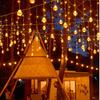 Outdoor Solar Starry Ice Ball Curtain Lights for B&B, Gazebos, Courtyards, and Balconies