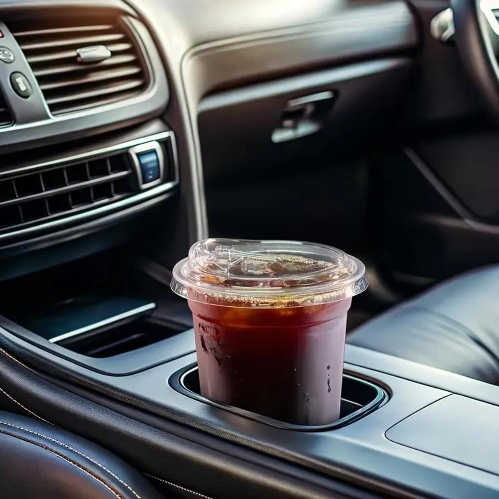 50pcs with Lids Clear Plastic Cups Disposable Juice Container New Iced Coffee Cups for Outdoor