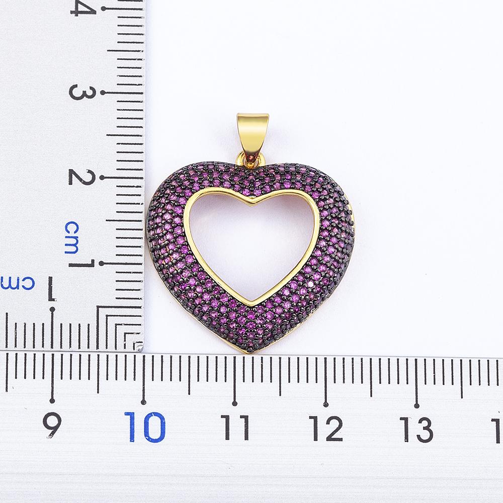 Nidin Top Quality 4 Colors Heart-Shaped Hollow Crystal Zircon Pendant Link Chain Necklace Women's Charm Jewelry Anniversary Gift