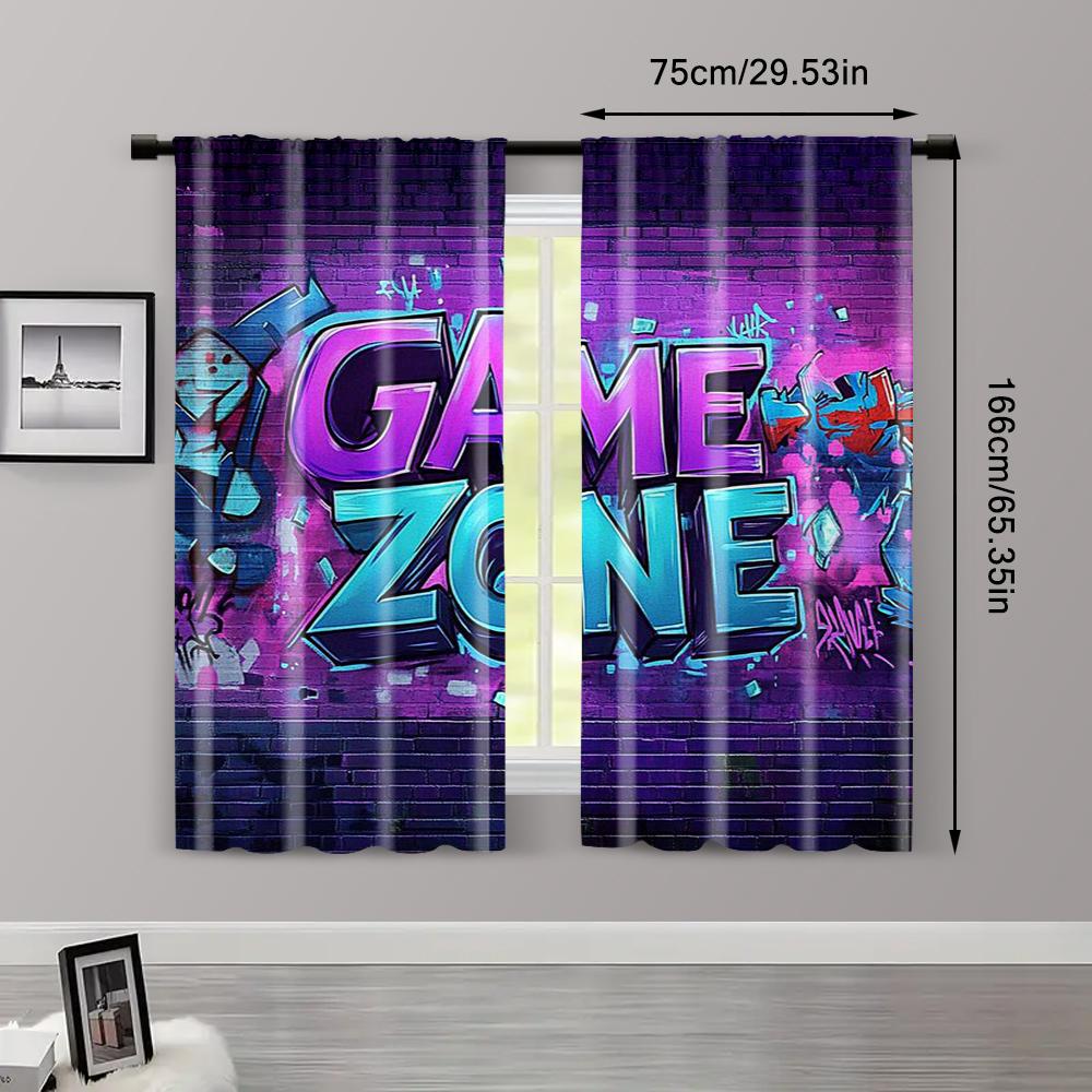 2pc,  Drapes Lively Game Night Light Filter Family Party Decoration for Room/bedroom/Window Decor