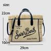 St. Barthes Beach Canvas Tote Bag New Fringed Embroidered Handbag European and American Trend Messenger Bag Women