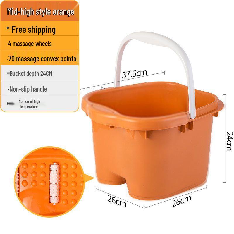 Deep Waterproof Massage Foot Bath Bucket - Over Knee High, Plastic Basin for Home & Dorm Use