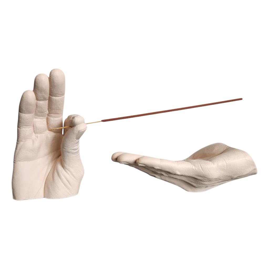 Incense Stick Holder Hand Sculpture Zen Home Decor Ash Catcher Matte Finish Housewarming Gift