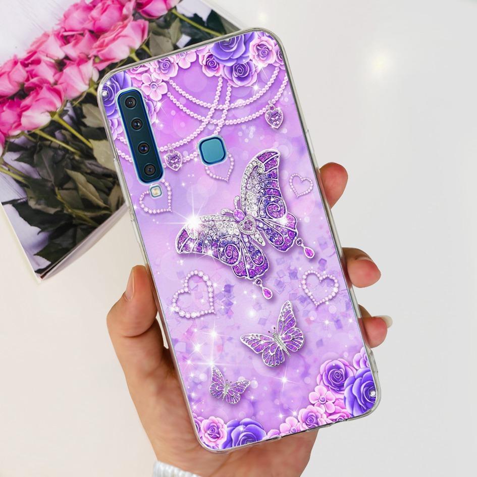 For Samsung Galaxy A9 2018 Case A920 SM-A920F Silicone Cover Popular Flower Clear TPU Soft Phone Case For Samsung A9 2018 Bumper