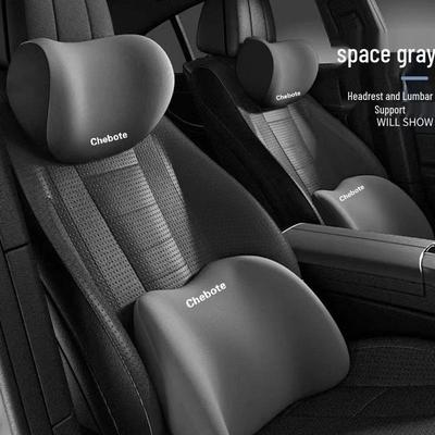Car Lumbar and Neck Support Pillow - Memory Foam Cushion for All Seasons