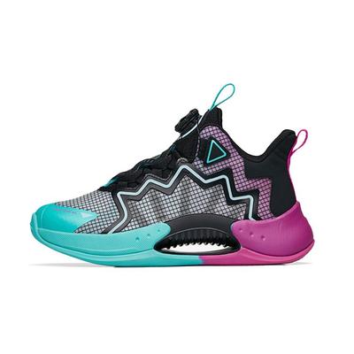Youth  Kids Crazy Mesh Mid-Top Basketball Shoes Kids Basketball Shoes Black Green Purple 312231111-3