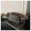 Jeansowa Torba na Piersi z Zamkiem Błyskawicznym Solidne Neutralne Codzienne Modne Torby dla Kobiet Nylonowa Wszechstronna Prosta Torba Crossbody