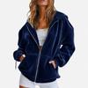 European and American Golden Velvet Hooded Sweater Autumn and Winter Loose Zipper Cardigan Jacket Casual Top