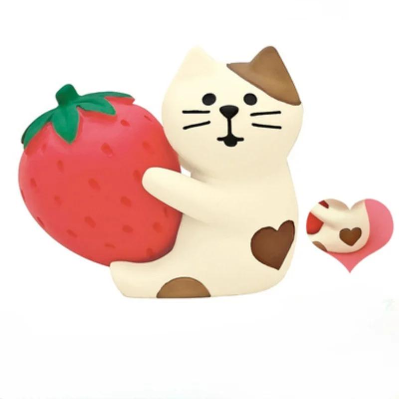 Cartoon Chocolate Bakery Series Resin Miniatures Home Accessories Kawaii Cupid Cat Figurines Japan Style for Valentine Gifts