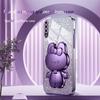 Cute 3D Rabbit Makeup Mirror Stand Plating Case For Samsung Galaxy A70 A50 A30 A20 A50s A30s A20s A7 2018 A11 Protect Back Cover
