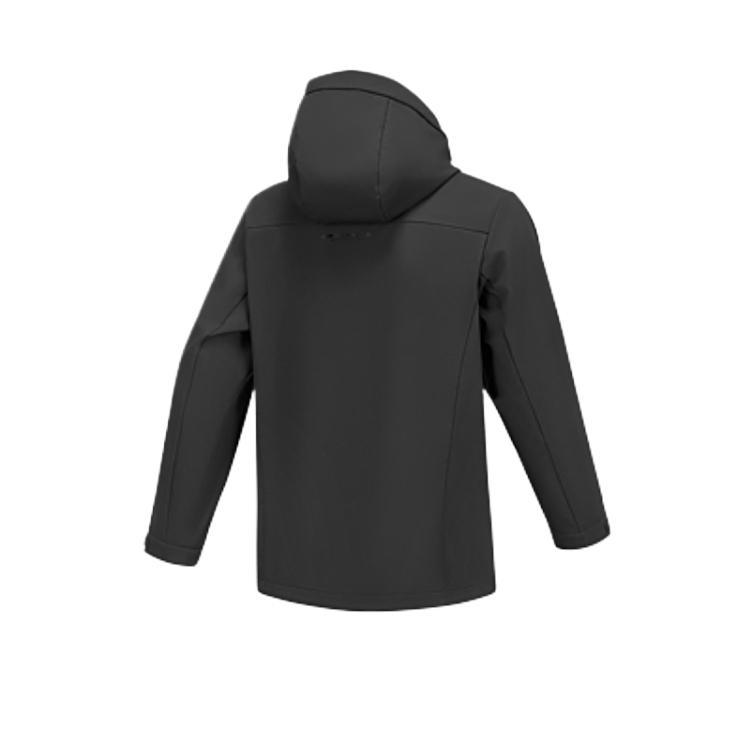 Skechers Basic Sports Series Fleece Casual Comfortable Windproof Warm Hooded Long Sleeve Jacket Men Jackets Carbon-Black P424M122-0018