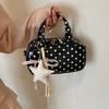 Korean Elegant Polka Dot Handbag PU Fashiable Pillow Bag High-quality Zipper Crossbody Bag Versatile Date Travel Shoulder Bag