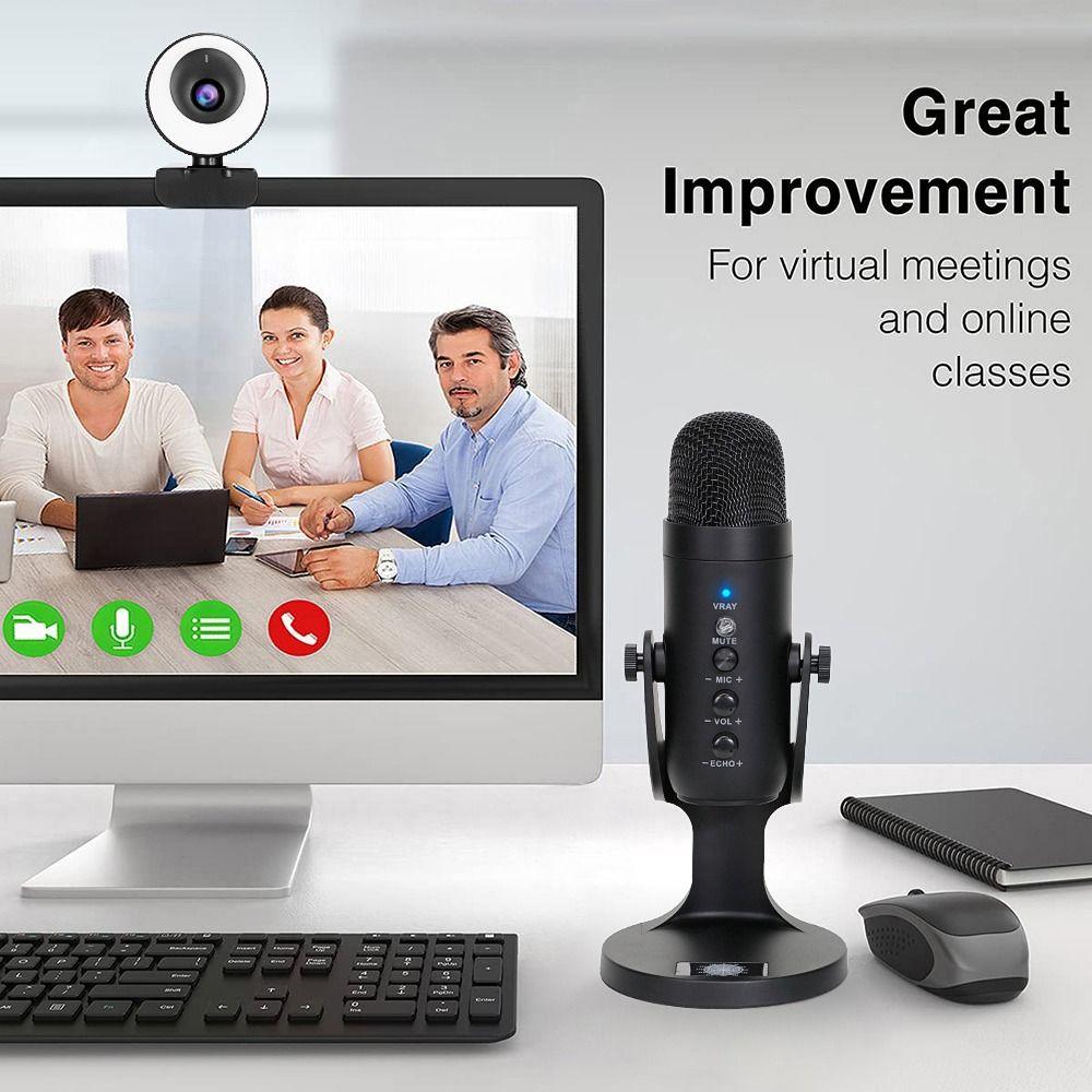 

Кардиоидный USB-конденсаторный микрофон USB-запись микрофона Запись/караоке-пение/запись звука/ПК/компьютер