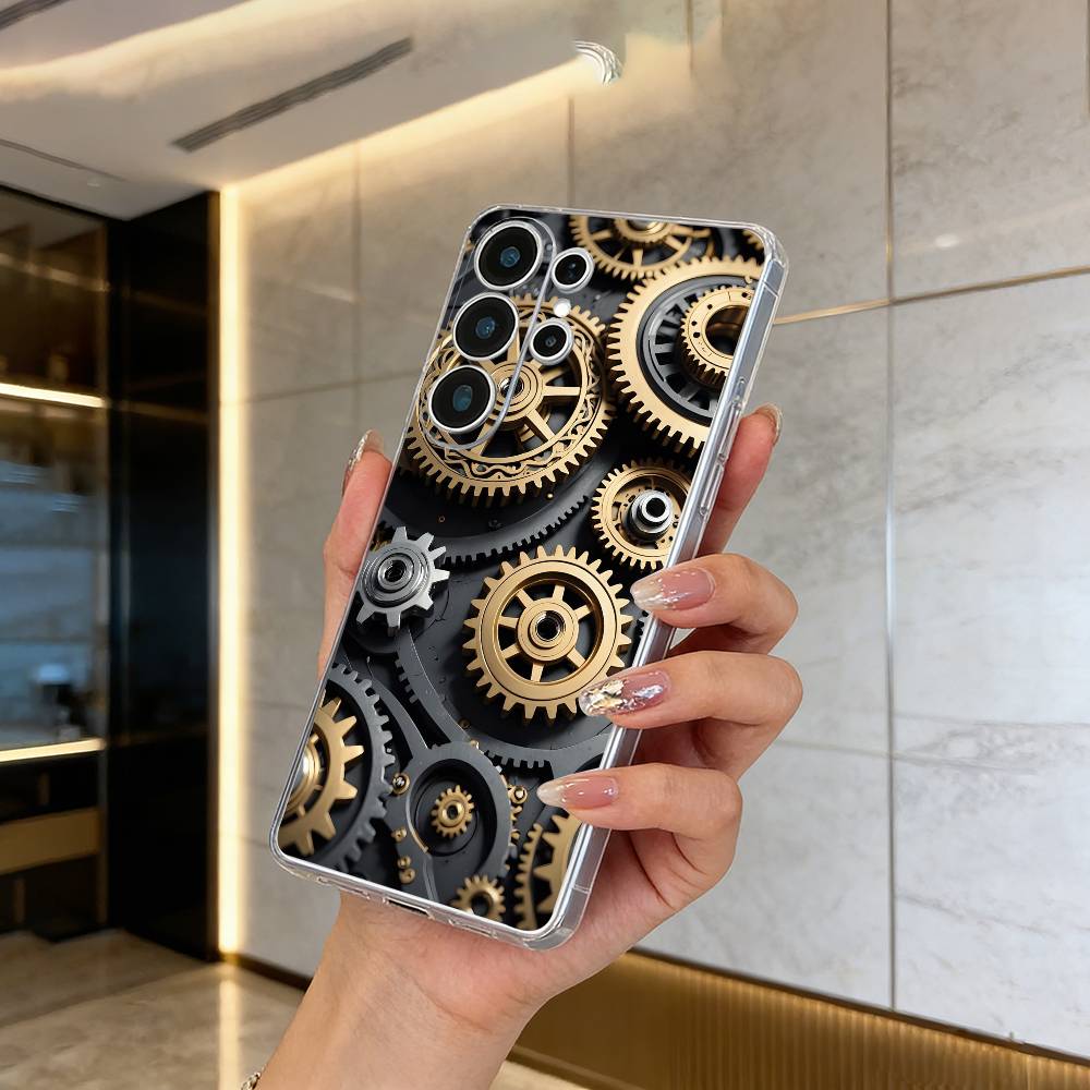 

Mechanical Gear Clear Soft Silicone Phone Case forSamsung S25, S24, S21, S22, S23, S30, Ultra, S20, Plus Samsung S20fe
