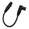 XLR Microphone Extension Cable Adapter 90 Degree XLR Male to Female 3 Pin Mic Cord for Speakers Stud
