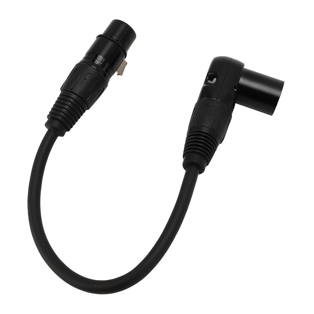 XLR Microphone Extension Cable Adapter 90 Degree XLR Male to Female 3 Pin Mic Cord for Speakers Stud