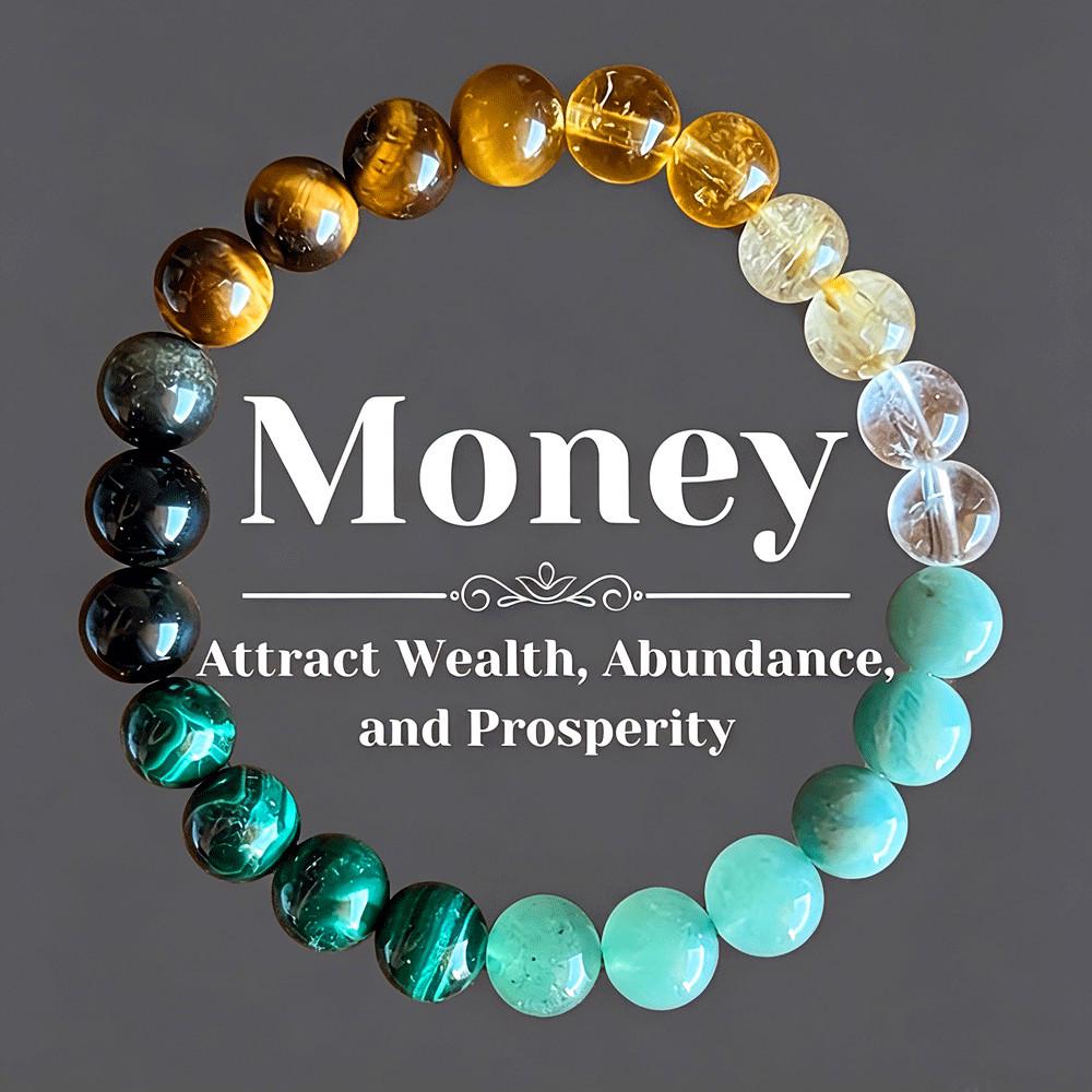 Multi-Color Crystal Energy Bead Bracelet for Men & Women - Elastic Natural Stone Fashion Jewelry 8mm
