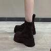 Women Platform Suede Ankle Snow Boots Fashion Flats Shoes Woman Winter 2025 Trend Cozy Warm Walking High Quality Botas Mujer