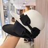 French Hepburn Style Retro Woolen Cap Children's Autumn and Winter New Bow Equestrian Hat Versatile Top Hat Downstairs