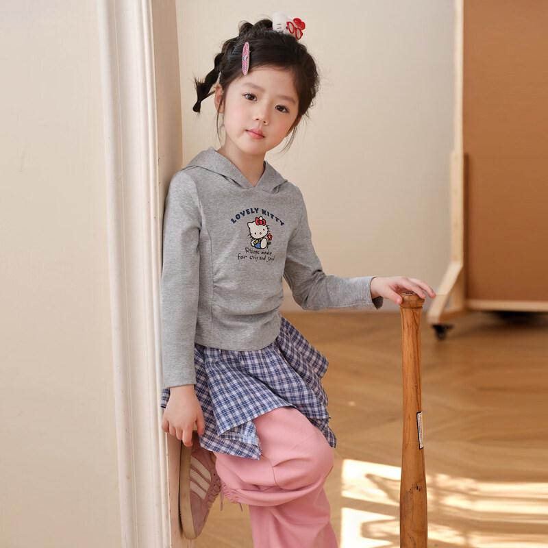 LUSON Baby Girl's Long Sleeve Kitty Hooded T-Shirt