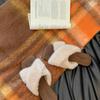 Women's Plush Cross Strap Slippers - Fashionable Flat Bottom for Fall/Winter 2025