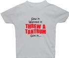 

Tantrum Baby Children s Short Sleeve T-Shirt Top NB-6yrs Gift Boy Girl Funny 160