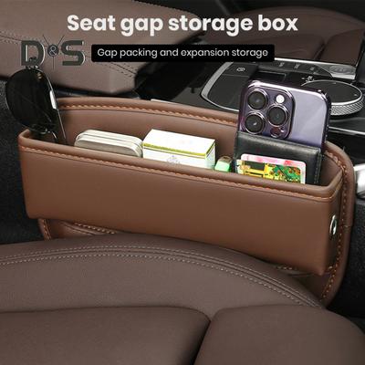 Car Seat Gap Storage Box with Cable Hole Large Capacity Wear Resistant Center Console Organizer Car Interior Accessories