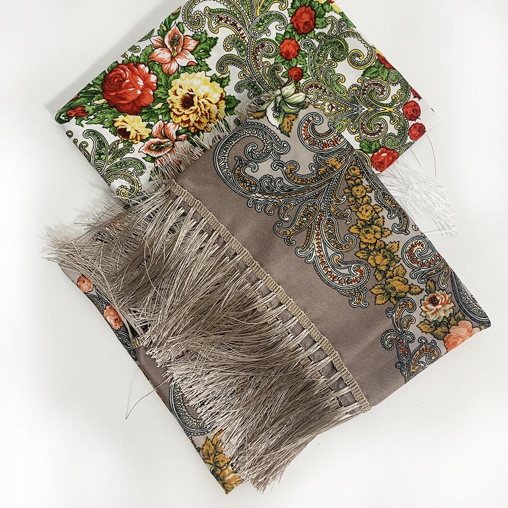 Damen Ethno-Print Warmer Schal Stola - Herbst/Winter Quadratisches Muslimisches Kopftuch