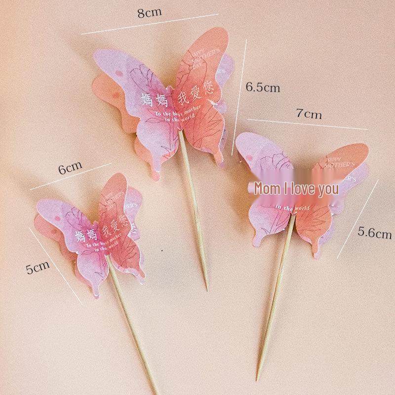 3D Butterfly Cake Toppers - Mother's Day Baking Decoration Accessories, Trendy 'Ins' Style