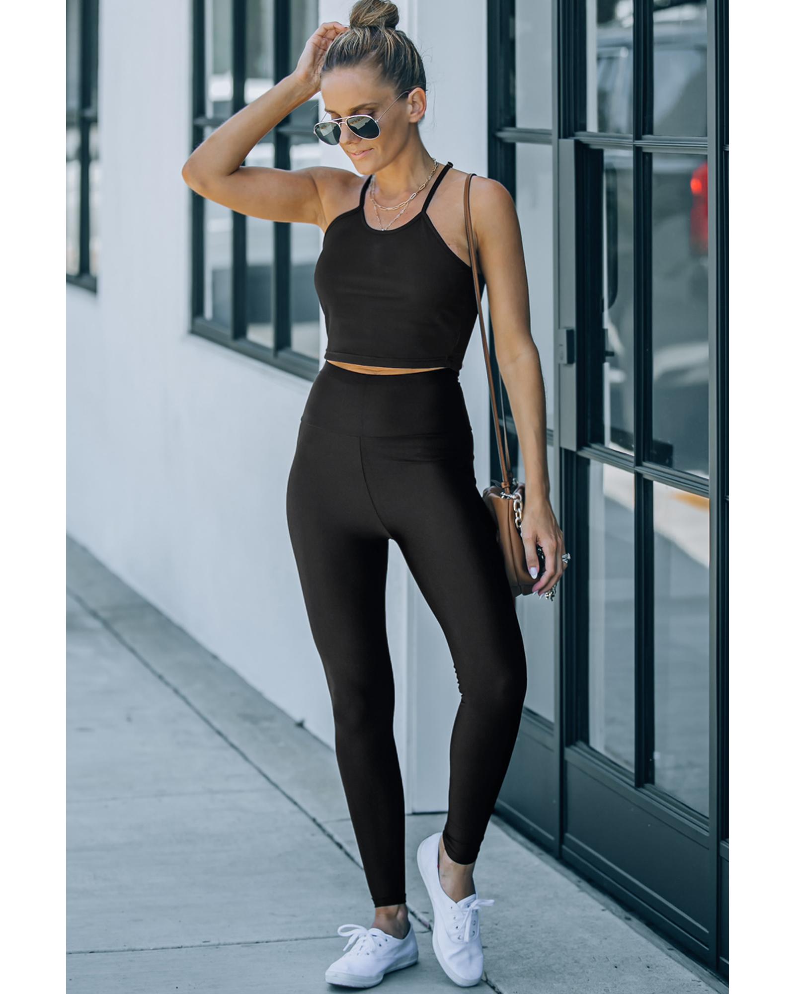 

Azura Exchange High Rise Leggings with Waist Cincher M чорний