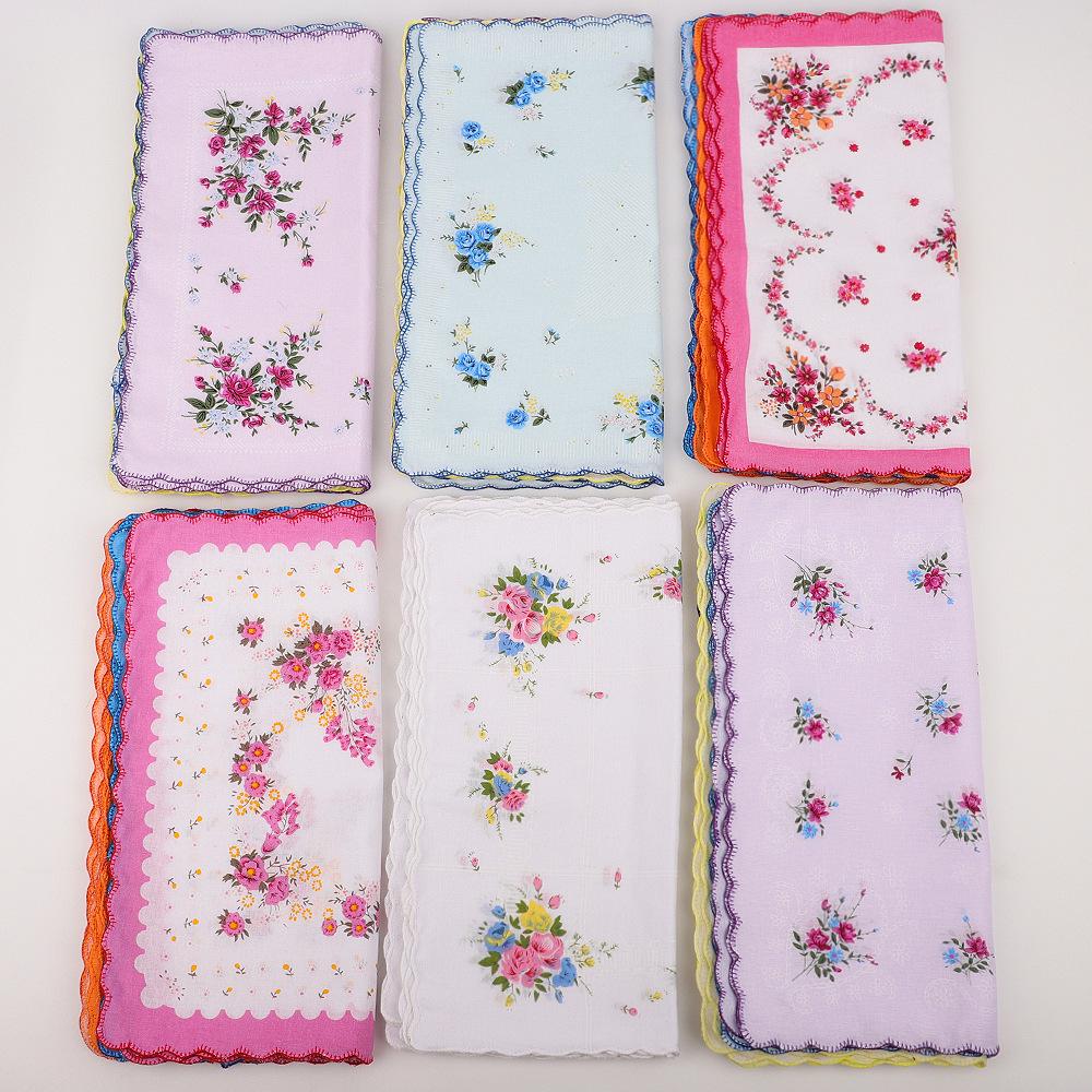 30cm Women's Nostalgic Cotton Handkerchief - Classic Square Towel for Sweat Wiping