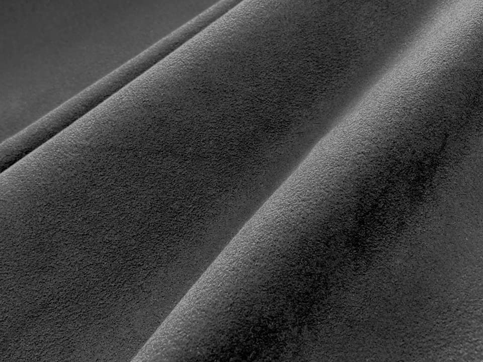 x Premium Artificial Made in Japan Slightly [155 100cm] Suede-Like Fabric, Leather, [Wide, Stretchable, Thin, Gray-Black]