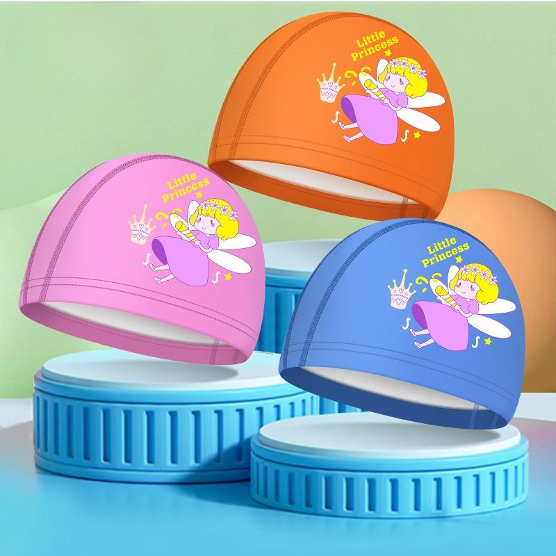 New Cartoon Swimming Caps for Boys Girls PU Waterproof Comfortable Kids Swim Caps Ear Protection Printed Children Swimming Caps