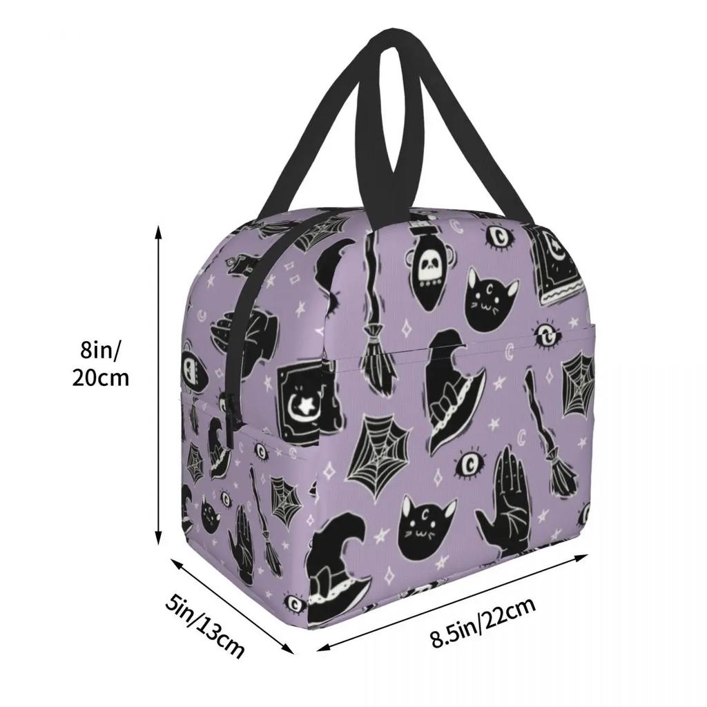 Geantă de prânz vrăjitorească personalizată mov pastel pentru bărbați și femei, caldă, termoizolată, cutii de prânz pentru copii școlari