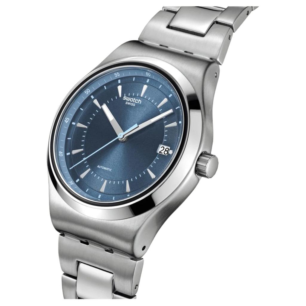 Swatch Essentials Automatic Mechanical Movement 30m Water Resistance Unisex Watch 42mm Blue Dial YIS435G