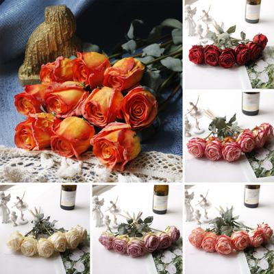 Künstliche Rose Realistische Kunstseidenrose mit Stiel für DIY Hochzeitssträuße