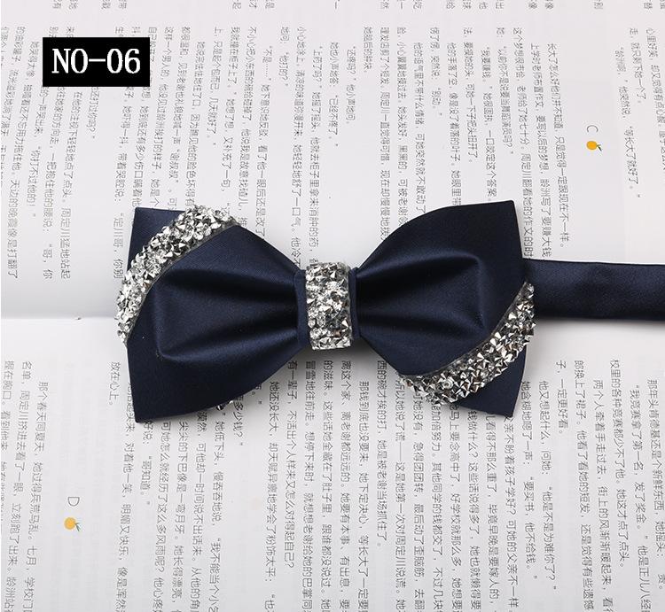 Sticky Diamond Bow Tie Men'S Solid Burgundy Wedding Groom Banquet Host Satin Bow Bow