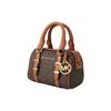 Michael Kors Złoty metalowy charms z logo Bedford Monogram Color Block Torba crossbody Torba Boston Damskie torebki Kolor dębowo-brązowy 32F9G06C0B-252