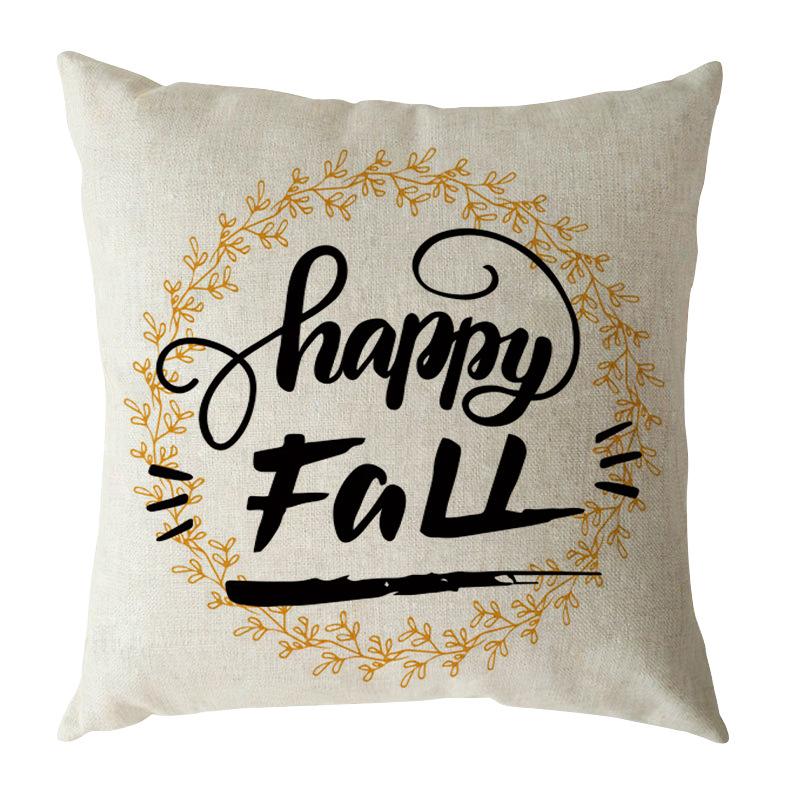 Autumn Harvest Thanksgiving Linen Happy Fall Pillow Case North American Festival Pillow Gift