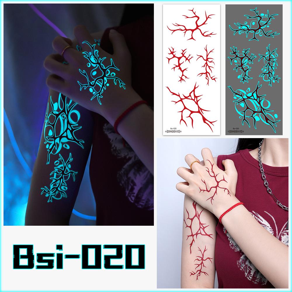 Glow Lightning Veins Kpop Girl Group Waterproof Temporary Tattoo Stickers