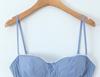 Korean Retro Striped Long-Sleeve Shirt & Strapless Camisole with Loose Wide-Leg Casual Pants for Women