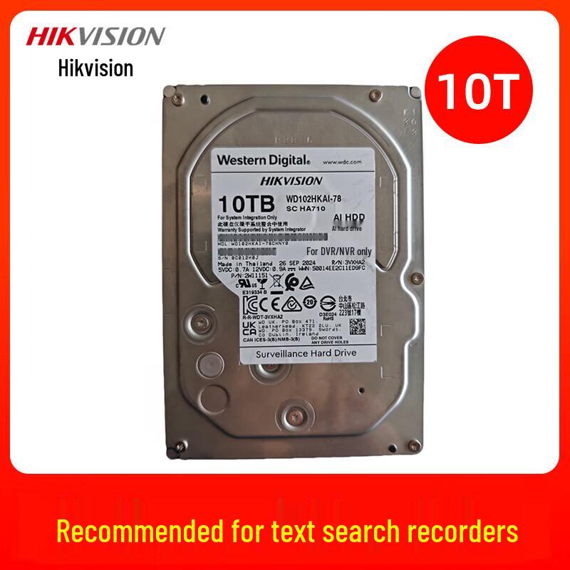 

Hikvision Western Digital 10TB 7200 RPM Surveillance HDD