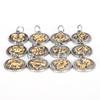12Pcs Constellations Pendant Stainless Steel Round Shape Decoration DIY Jewelry Supplies