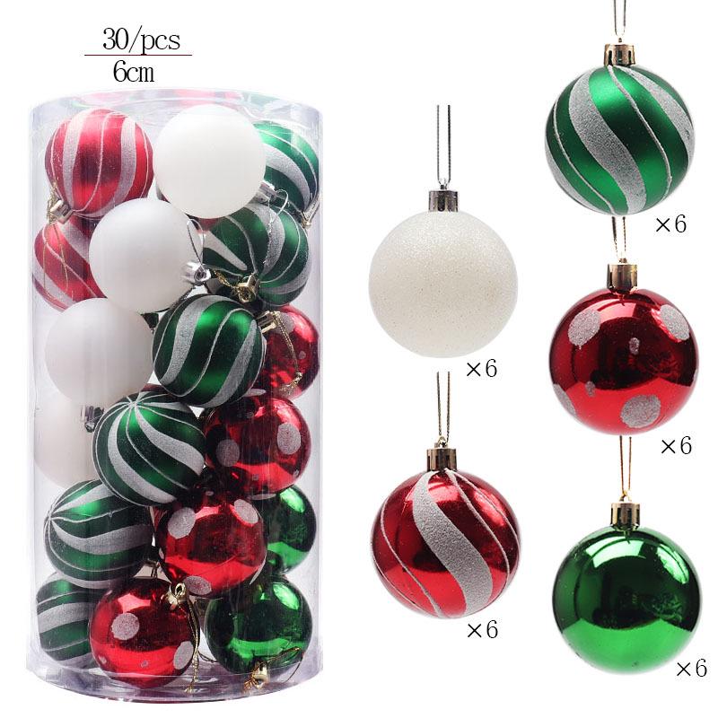 Electroplated Painted Christmas Ball Set: 30 Irregular Shape Tree Decorations in 6cm Bucket Pack 6cm/30pcs